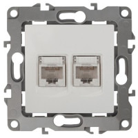 Эра Б0014729 12-3108-01 Розетка информационная двойная 2XRJ45, Эра12, белый