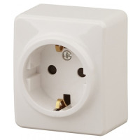 Эра Б0020689 11-2204-02 Розетка 2P+E Schuko со шторками, 16АХ-250В, ОУ, Эра Эксперт, сл.кость