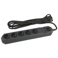 Эра Б0019036 Сетевой фильтр USF-5es-1.5m-USB-B (черный) с заземл, 3x0,75мм2, с выкл, 5гн, 1,5м {защита от короткого замыкания, от перегрузки, от импульсных помех, USB-зарядка}