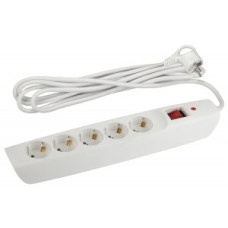 ЭРА Б0044021 SFX-5es-4m-W Сет.фильтр (белый) с заземл, 10A, с выкл, 5гн, 4м