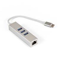 ExeGate EX294188RUS Кабель-адаптер ExeGate EXE-77C-45 (USB3.0 Type C -> 3xUSB3.0 + 1xRJ45 UTP 1000Mbps RLT8153)