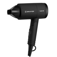 BRAYER 3040BR Фен,1400 Вт, 2 скорости, узкий концентратор складная ручка, съемный фильтр, 1,8 м