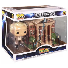 Подвижная фигурка Funko POP! Town: BTTF- Doc w/Clock Tower
