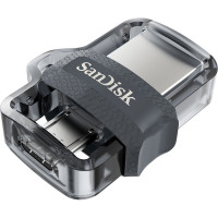Флеш-диск 64Гб SanDisk Ultra Dual Drive m3.0 ( SDDD3-064G-G46 ) USB 3.0/microUSB OTG Черный