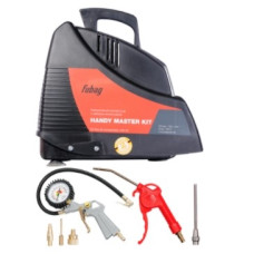 FUBAG HANDY MASTER KIT Компрессор+набор из 5 предметов [8213690KOA607 (8213690KOA536)] {Произ- водит., л/мин 180 Давле- ние, бар 8 Мощность, кВт 1.1 Напря- жение, В 220 Вес, кг 7}