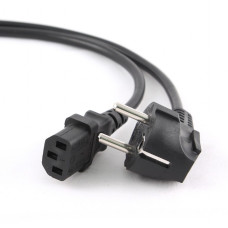Кабель питания Cablexpert 1.8м, Schuko- C13, 6А, черный, с заземлением, пакет [PC-186]