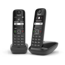 Gigaset AS690(A) DUO Р/Телефон Dect RUS черный (труб. в компл.:2шт) АОН