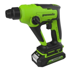 Greenworks GD24SDS1K2 Перфоратор аккумуляторный бесщеточный, 1,2 ДЖ, 24V, c АКБ 2Ач и ЗУ, в сумке [3803107UA]