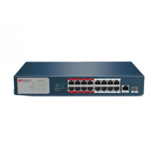HiWatch DS-S1816P(B) 16x100Mb 1G 1SFP 16PoE 135W Сетевой неуправляемый коммутатор