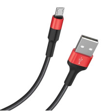 HOCO HC-80220 X26/ USB кабель Micro/ 1m/ 2A/ Нейлон/ Black&Red