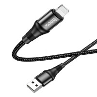HOCO HC-34198 X50/ USB кабель Lightning/ 1m/ 2.4A/ Нейлон/ Black