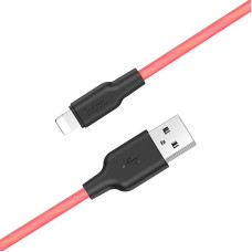 HOCO HC-71372 X21/ USB кабель Lightning/ 1m/ 2A/ Силикон/ Black&Red
