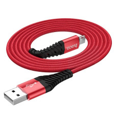 HOCO HC-10536 X38/ USB кабель Lightning/ 1m/ 2.4A/ Нейлон/ Red