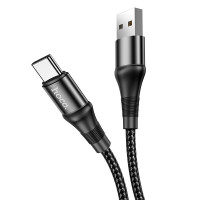 HOCO HC-34235 X50/ USB кабель Type-C/ 1m/ 2.4A/ Нейлон/ Black