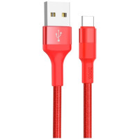 HOCO HC-80268 X26/ USB кабель Type-C/ 1m/ 2A/ Нейлон/ Red
