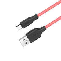 HOCO HC-71396 X21/ USB кабель Micro/ 1m/ 2A/ Силикон/ Black&Red