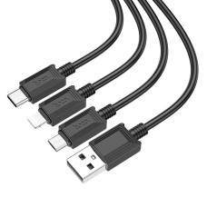 HOCO HC-67363 X74/ USB кабель 3-in-1: Lightning+Micro+Type-C/ 1m/ 2A/ Black