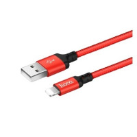 HOCO HC-62837 X14/ USB кабель Lightning/ 1m/ 2A/ Нейлон/ Red&Black