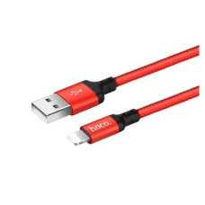 HOCO HC-62837 X14/ USB кабель Lightning/ 1m/ 2A/ Нейлон/ Red&Black