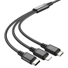 HOCO HC-67400 X76/ USB кабель 3-in-1: Lightning+Micro+Type-C/ 1m/ 2A/ Black