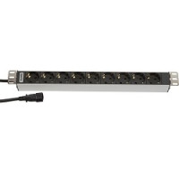 Hyperline SHT19-9SH-2.5IEC Блок розеток для 19" шкафов, горизонтальный, 9 розеток, 10 A, шнур IEC 320 C14 2.5м