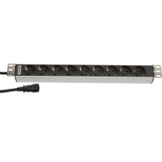 Hyperline SHT19-9SH-2.5IEC Блок розеток для 19" шкафов, горизонтальный, 9 розеток, 10 A, шнур IEC 320 C14 2.5м