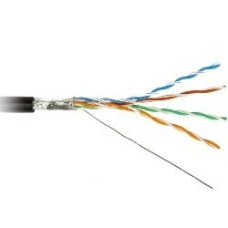 Hyperline FTP4-C5E-SOLID-OUTDOOR-40-500 (FUTP4-C5E-S24-OUT-PE-BK-500) Кабель FTP (F/UTP), кат. 5e, 4 пары, (500м), (24 AWG), (solid), экран - фольга, для внешней прокладки (+60 C - -40 C), PE