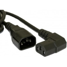 Hyperline PWC-IEC13A-IEC14-1.8-BK Кабель питания монитор-компьютер IEC 320 C13 (угловая) - IEC 320 C14 (3x0.75), 10A, прямая вилка, 1.8м, цвет черный