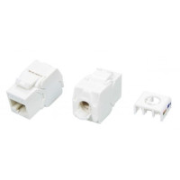 Hyperline KJ8-8P8C-C6A-180-TLS-WH Вставка Keystone Jack RJ-45(8P8C), категория 6a (10G), тип 180 градусов, Toolless, белая
