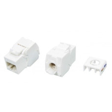Hyperline KJ8-8P8C-C6A-180-TLS-WH Вставка Keystone Jack RJ-45(8P8C), категория 6a (10G), тип 180 градусов, Toolless, белая