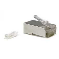 Hyperline PLUG-8P8C-UV-C6A-SH-50 Разъем RJ-45(8P8C) под витую пару, 10Gb категория 6A (50 µ"/­ 50 микродюймов), экранированный, универсальный(для одножильного и многожильного кабеля),со вставкой(50шт)