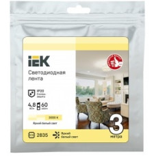 IEK LSR1-1-060-20-3-03 Лента LED 3м LSR-2835WW60-4,8-IP20-12В теплая белая