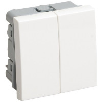 Iek (CKK-40D-VD2-K01) ВК1-22-00-П Выключатель двухклавишный (на 2 модуля) ПРАЙМЕР белый