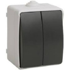 Iek EVS20-K03-10-54-DC ВС20-2-0-ФСр Выключатель двухклавишный для открытой установки ФОРС IP54 IEK