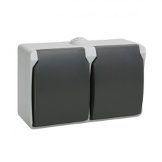 Iek ERS22-K03-16-54-DC РСб22-3-ФСр Розетка двухместная с з/к для открытой установки ФОРС IP54 IEK