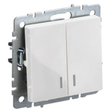 IEK BR-V20-1-10-K01 BRITE Выключ. 2-кл. с инд. 10А ВС10-2-1-БрБ бел.