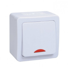 Iek EVMP11-K01-10-54-EC ВС20-1-1-ГПБ выкл 1кл с инд о/у IP54 (цвет клавиш: белый) ГЕРМЕС PLUS