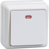 Iek EVO11-K01-10-DC ВС20-1-1-ОБ Выключатель 1кл с инд. 10А откр.уст. ОКТАВА (белый)