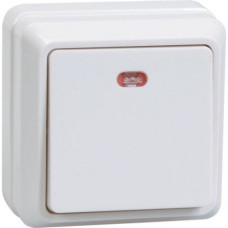 Iek EVO11-K01-10-DC ВС20-1-1-ОБ Выключатель 1кл с инд. 10А откр.уст. ОКТАВА (белый)