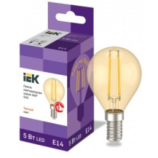 Iek LLF-G45-5-230-30-E14-CLG Лампа LED G45 шар золото 5Вт 230В 2700К E14 серия 360°