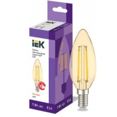 Iek LLF-C35-7-230-30-E14-CLG Лампа LED C35 свеча золото 7Вт 230В 2700К E14 серия 360°