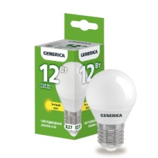 IEK LL-G45-12-230-30-E27-G Лампа LED G45 шар 12Вт 230В 3000К E27 GENERICA