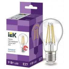 Iek LLF-A60-9-230-65-E27-CL Лампа LED A60 шар прозр. 9Вт 230В 6500К E27 серия 360°
