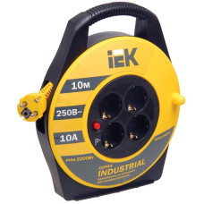 Iek WKP14-10-04-10 Катушка УК10 с т/з 4 места 2 Р + P Е /10м 3х1,0 мм2 "Industrial"