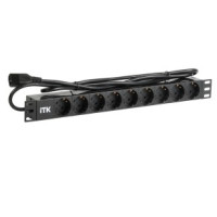ITK PH22-9D2-P PDU 9 розеток нем. ст, 1U, шнур 2м вилка С14 ПВХ чер PH22-9D2-P