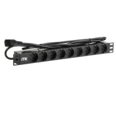 ITK PH22-9D2-P PDU 9 розеток нем. ст, 1U, шнур 2м вилка С14 ПВХ чер PH22-9D2-P