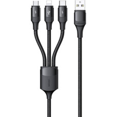 Кабель 3 в 1 с разъемом Apple Lightning/micro-USB/Type C 1,2м нейлоновая оплетка Usams 72299