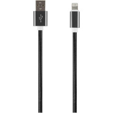 Кабель для Apple Lightning Red Line УТ000017394 нейлоновая оплетка 2м черный