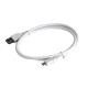 Кабель USB2.0 Am-microB 1м Cablexpert ( CC-P-mUSB02W-1M ) Platinum белый