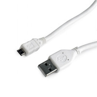 Кабель USB2.0 Am-microB 1м Cablexpert ( CC-P-mUSB02W-1M ) Platinum белый